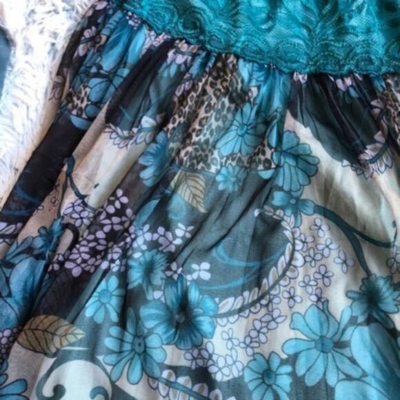 Vintage Blue Boho Festival Queen Long Skirt XS - Picture 7 of 7